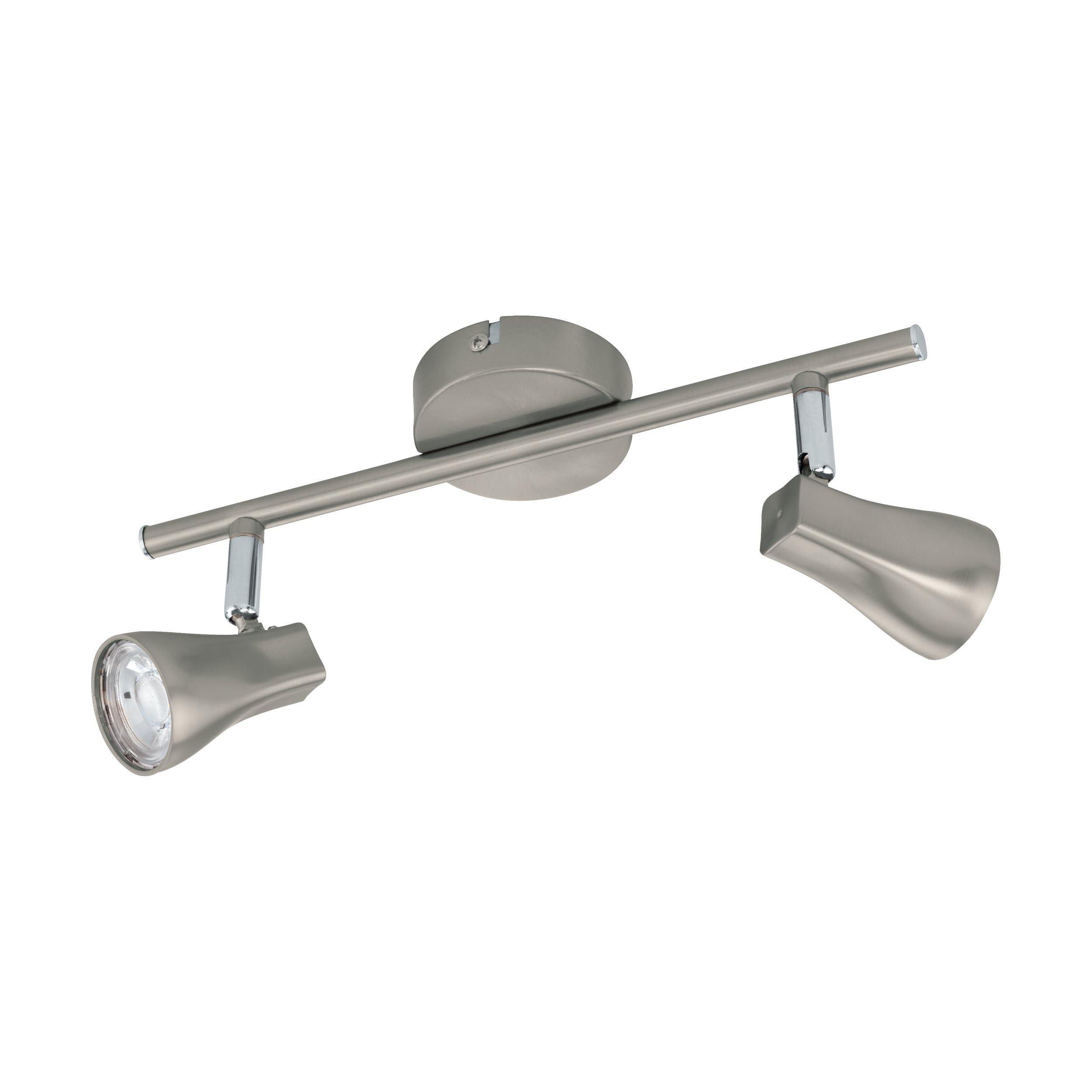 Eglo LED Ceiling Light Tiberio 1, Ceiling Spotlight, Steel, Plastic in Matte Nickel, Warm White
