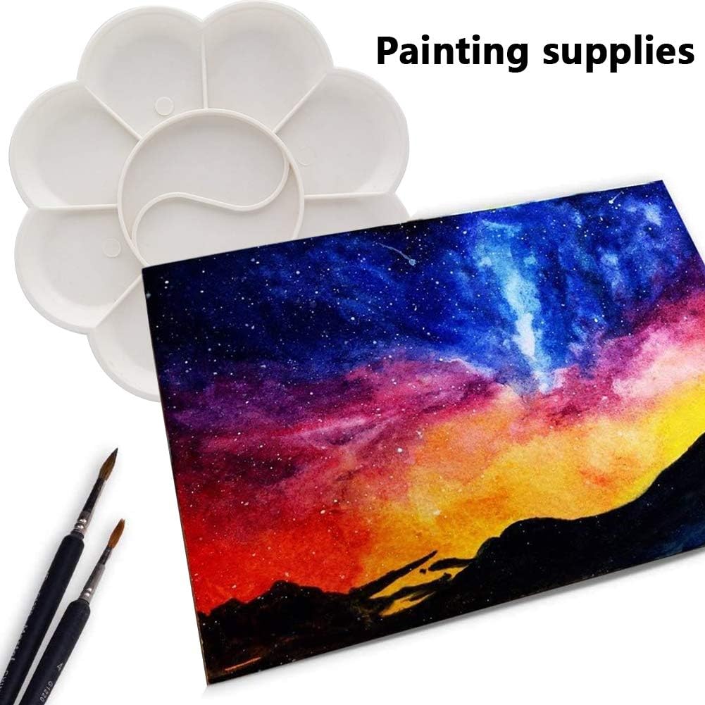 NALCY Paint Palette, Plastic Petal Paint Pallet White Mixing Palette for Finger Painting Poster, Acrylic, Water Colour Paint - Image 4