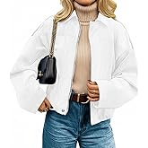 kipfall Womens Faux Suede Jackets Fall Fashion Outfits Coat Winter Clothes Open Front Cropped Jacket