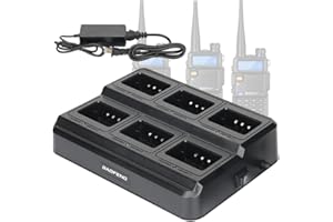 BAOFENG UV-5R Six Way Charger Multi Unit Charger Station for Baofeng UV-5R BF-F8HP UV-5R+ UV-5RE UV-5RTP UV-5X3 RT-5R RT-5RV MK4 Two Way Radio and Battery Accessories