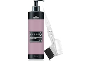 Chroma ID Bonding Color Mask 8-19 Light Blonde Cendre Violet 16.9oz and M Hair Designs Tint Brush/Comb (Bundle 2 items)