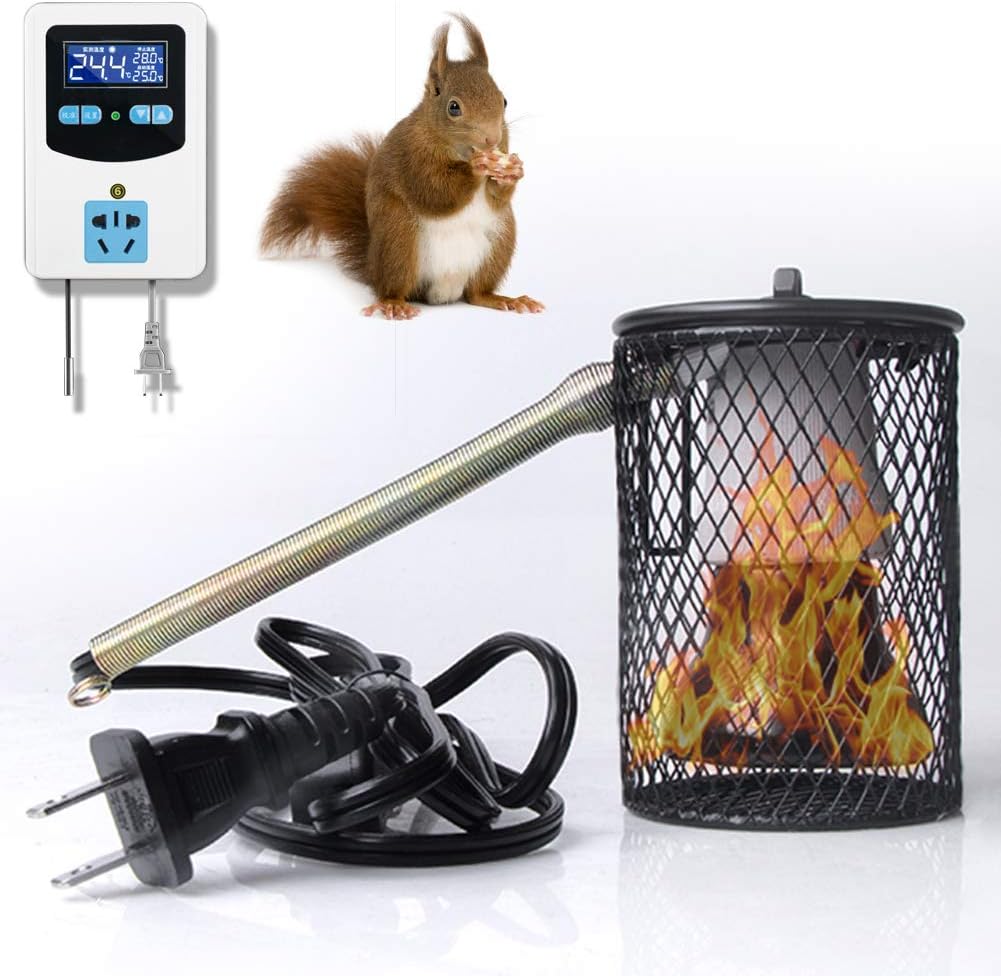 EnweNge Firm Reptile Heat Lamp Shade, with Digital Heat