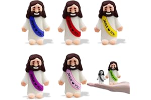 Anditoy 6 Pack Big Jesus Figures Rubber Jesus Toys to Hide and Seek Religious for Kids Girls Boys Sunday School Christmas Stocking Stuffers Gifts