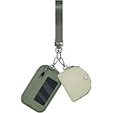 Lavarach Keychain Wristlet Wallet for Women Zippered Dual Pouch Wristlet Nylon Coin Purse Small Wallet with Key Ring