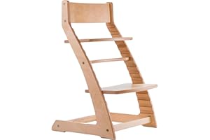 FORNEL Scandinavian Wooden High Chair | The Adjustable Grow-with-Me Chair, A Smart & Affordable Alternative to Stokke Tripp Trapp | Natural Wood Finish