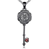 URONE Hecate Key Necklace 925 Sterling Silver Wheel of Hecate Pendant Goddess Wiccan Pagan Jewelry Gifts for Women Men