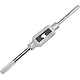 uxcell Adjustable Tap Wrench Handle, for Metric M3-M12 W1/8-1/2 Taps, Thread Tap Holder Reamer Hand Tapping Tool for Machinist Repair, Medium Carbon Steel Handle with Nickel Plated