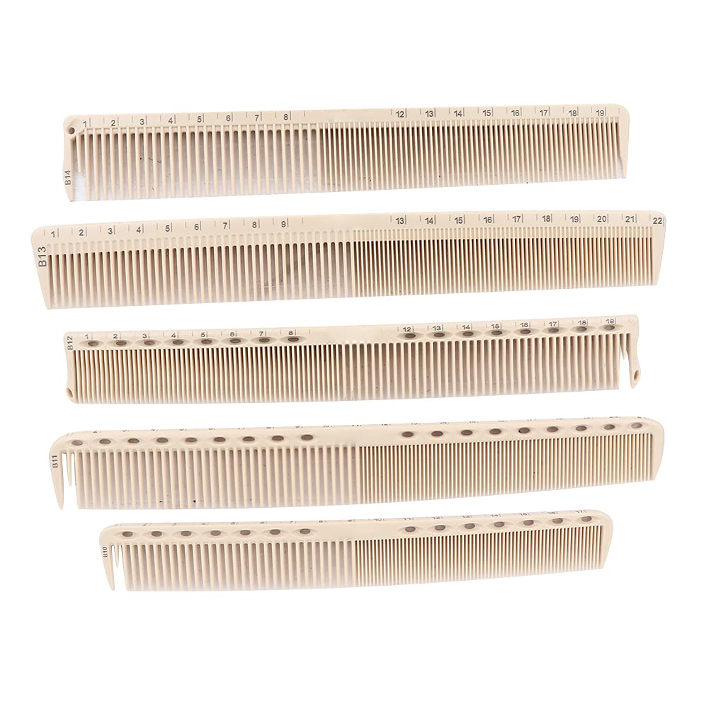 10Pcs Professional Hairdressing Comb,Haircutting Styling Cutting Comb with Measuring Scale (Comb)