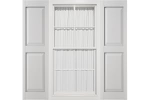 MID AMERICA 12"W x 58"H Mid-America Vinyl, TailorMade Two Equal Panels, Raised Panel Shutters, w/Installation Shutter-Lok's (Per Pair), 001 - White