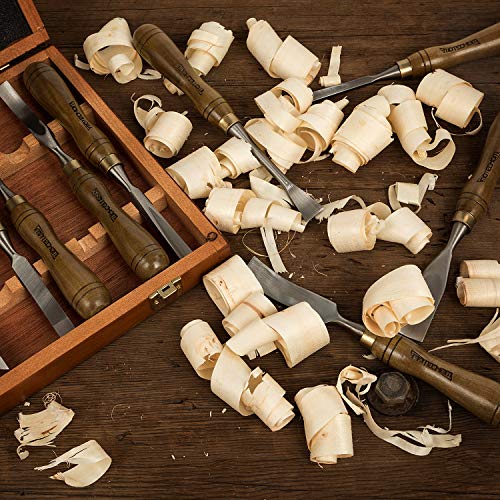 IMOTECHOM 12Pieces Woodworking Wood Carving Tools Chisel Set with