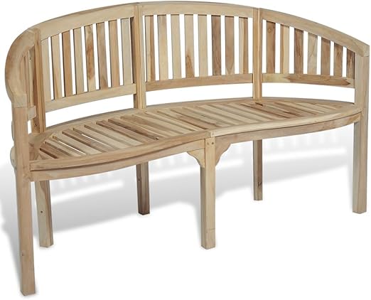 Vidaxl Legno Di Teak Panchina Da Esterno A Banana A 3 Posti Panca