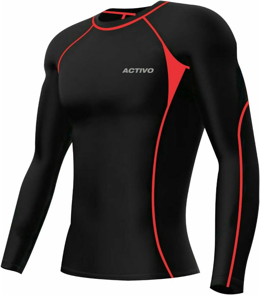 Activo Mens Long Sleeve Compression Shirt Top