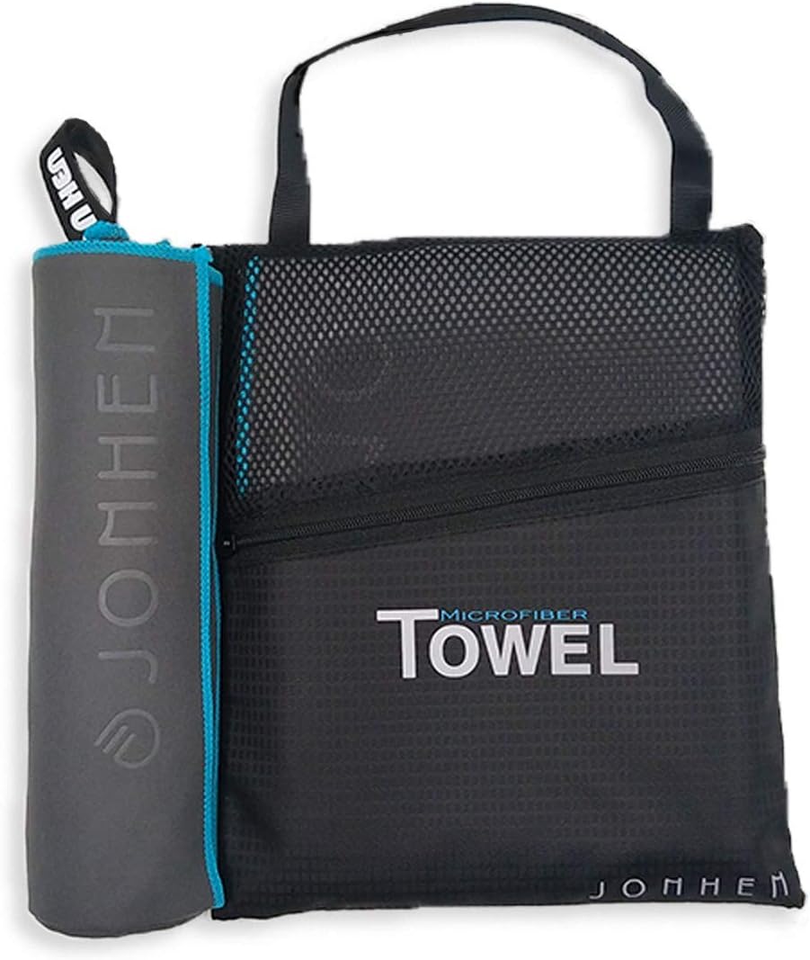 Jonhen Microfibre Towel in 6 Sizes & 6 Colours - Ultra Compact, Super Absorbent, Soft, Swim Towel, Camping Towel and Sports Towel