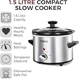Tower Infinity Compact Slow Cooker 1.5L Keep Warm 120W Stainless Steel T16020 view 2