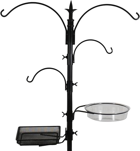 Amazon Com Sorbus Bird Feeding Bath Station Metal Deck Pole For