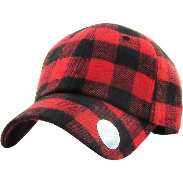 SATINIOR 5-Pack Red Plaid Adjustable Baseball Caps - Soft Blend, One Size Fits Most (50-54 Cm)
