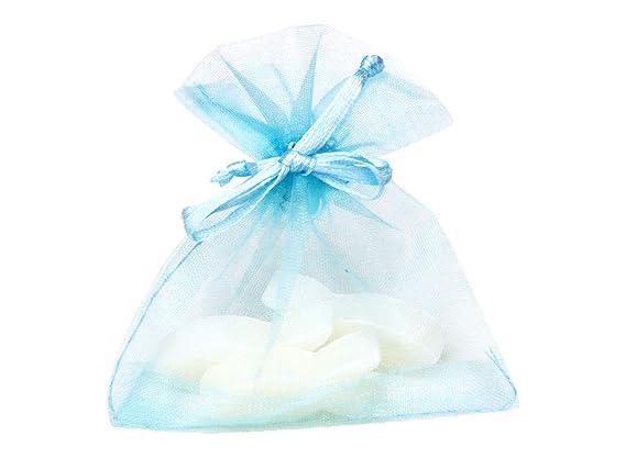 FesttagsLiebe 12x Fisch Seife im Organzabeutel Hellblau, Gastgeschenk, Taufe und Kommunion