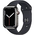 Apple Watch Series 7 (GPS + Cellular, 45MM) Graphite Stainless Steel Case with Midnight Sport Band (Renewed)