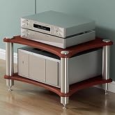 SHZYJBRY 2 Tier Audio Rack with Speaker Spikes, Stereo Racks and Stand | Audio Equipment Cabinet Entertainment Device Open Air Storage for Living Rooms, Offices, Home Theaters, Recording Studios