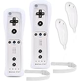 Motion Plus Wii Controllers 2Packs with Nunchucks, Wii Remote Controllers Compatible for wii and Wii U with Built in Motion Plus