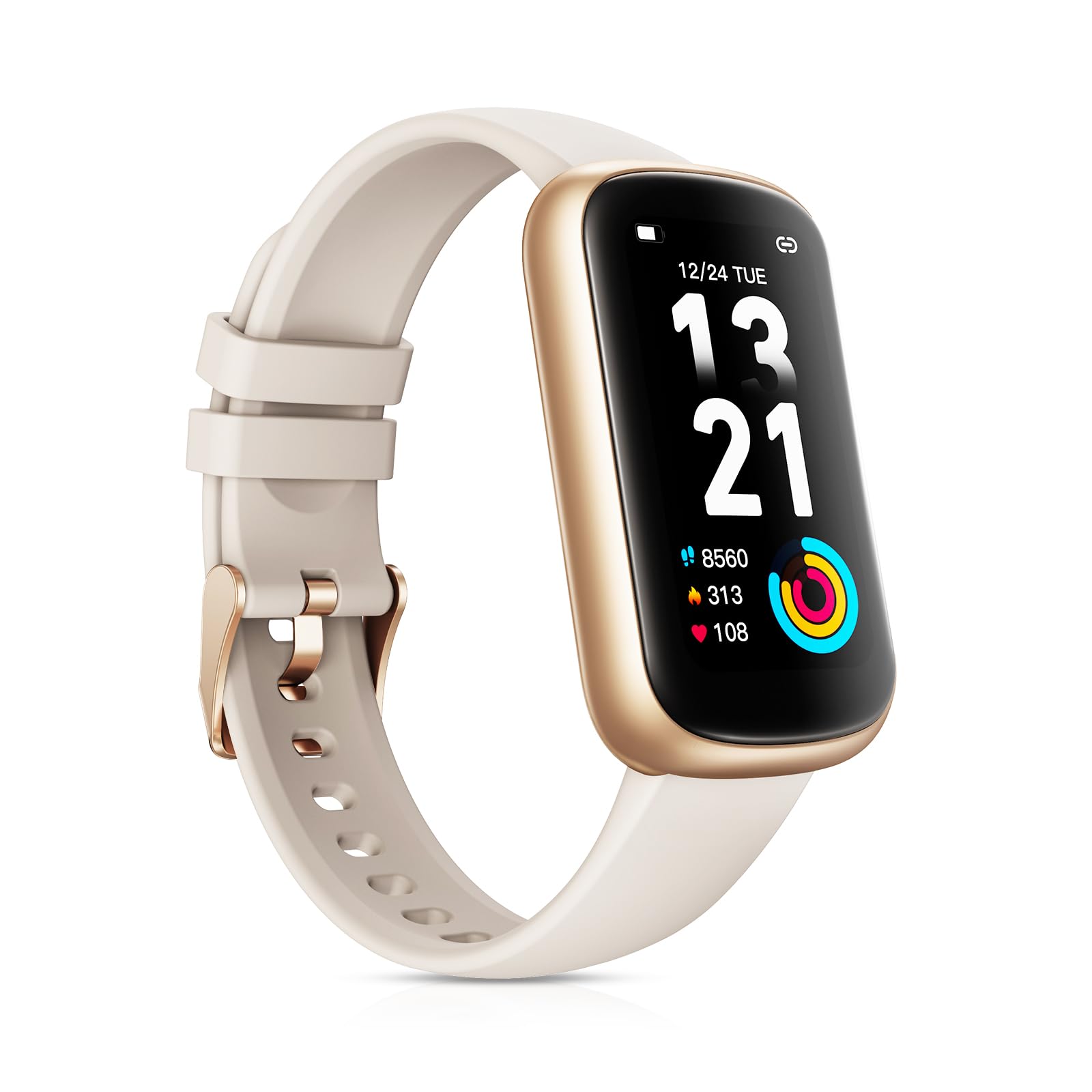 Smart Watch for Women, 1.47'' Fitness Tracker with Heart Rate/SpO2/Sleep Monitor, Sport Watch with Notification/Pedometer/Calorie/Activity Tracker/3ATM Waterproof for Android iOS, Rose Gold/Starlight