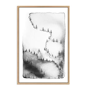 SIGNWIN Framed Canvas Wall Art Abstract Forest Canvas...