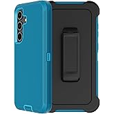 RubCase for Samsung Galaxy S25 FE Case with Belt Clip Holster, 2 x Screen Protector, Heavy Duty Military Grade Full Body Shockproof Rugged Protective Cover for Samsung Galaxy S25 FE (Lake)