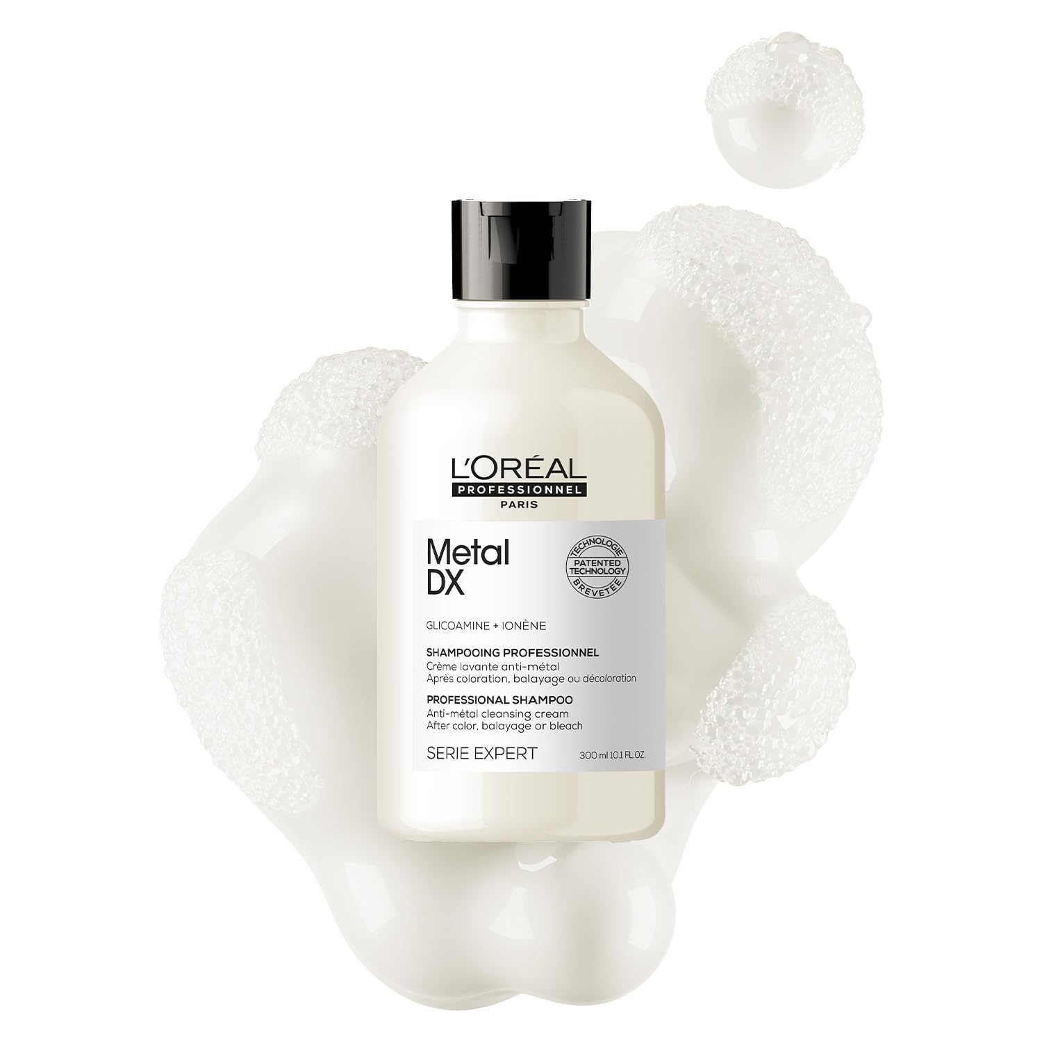 L'Oréal Professionnel Hair Shampoo for Coloured and Damaged Hair, Long-Lasting Colours & Shine, Series Expert, Metal DX Shampoo, 300 ml