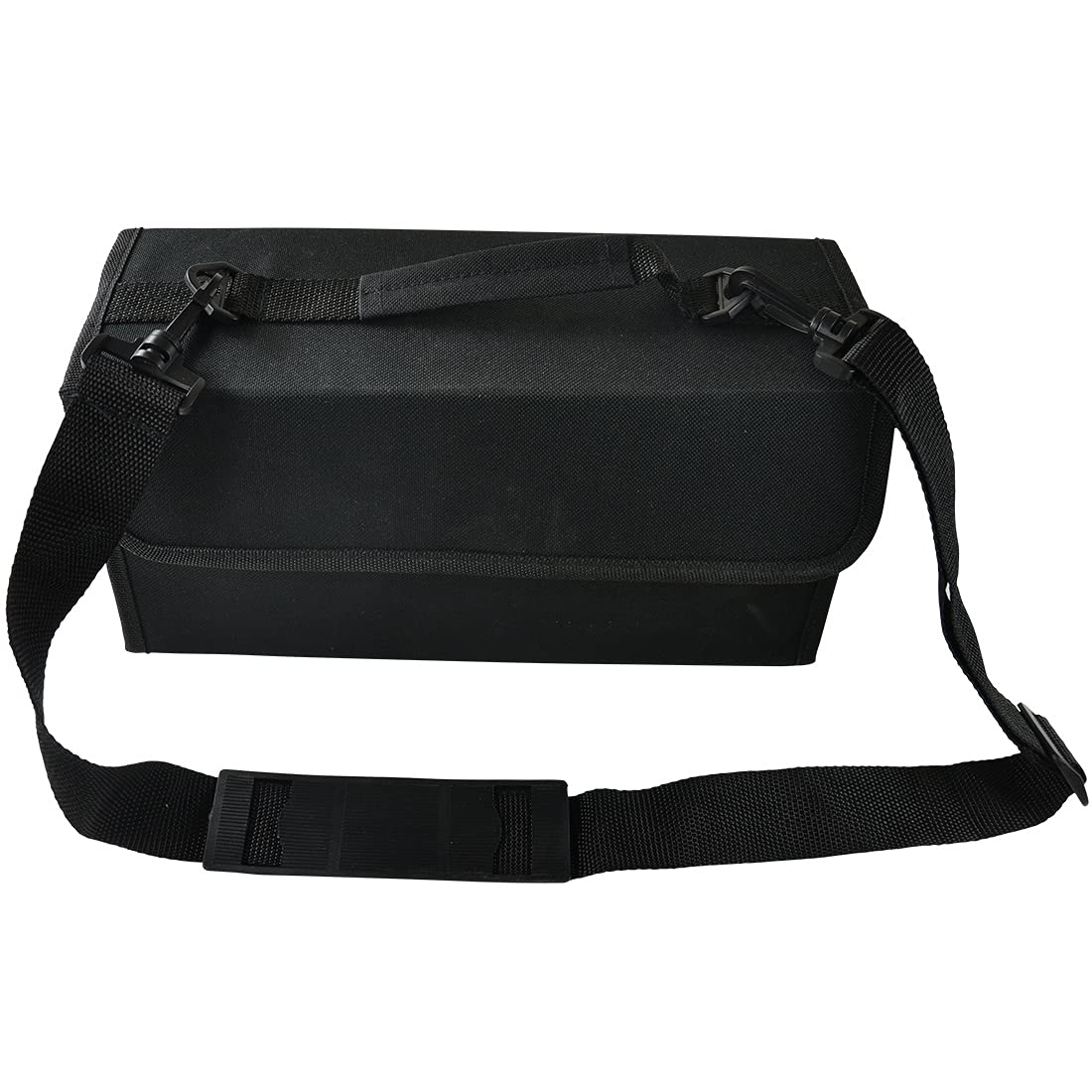 ART&GO 80 Marker Pen Case Black Fabric 6 Rows to Organize Collection with Carry Strap and Carry Handles, Storage Bag on Back