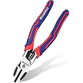 WORKPRO 2-in-1 Diagonal Cutting Pliers with Wire Stripper, 7.5 Inch CRV Steel Wire Cutters with Comfort Grip Handles, Heavy Duty Side-Cutting Pliers for Electricians and Homes, Christmas Gift