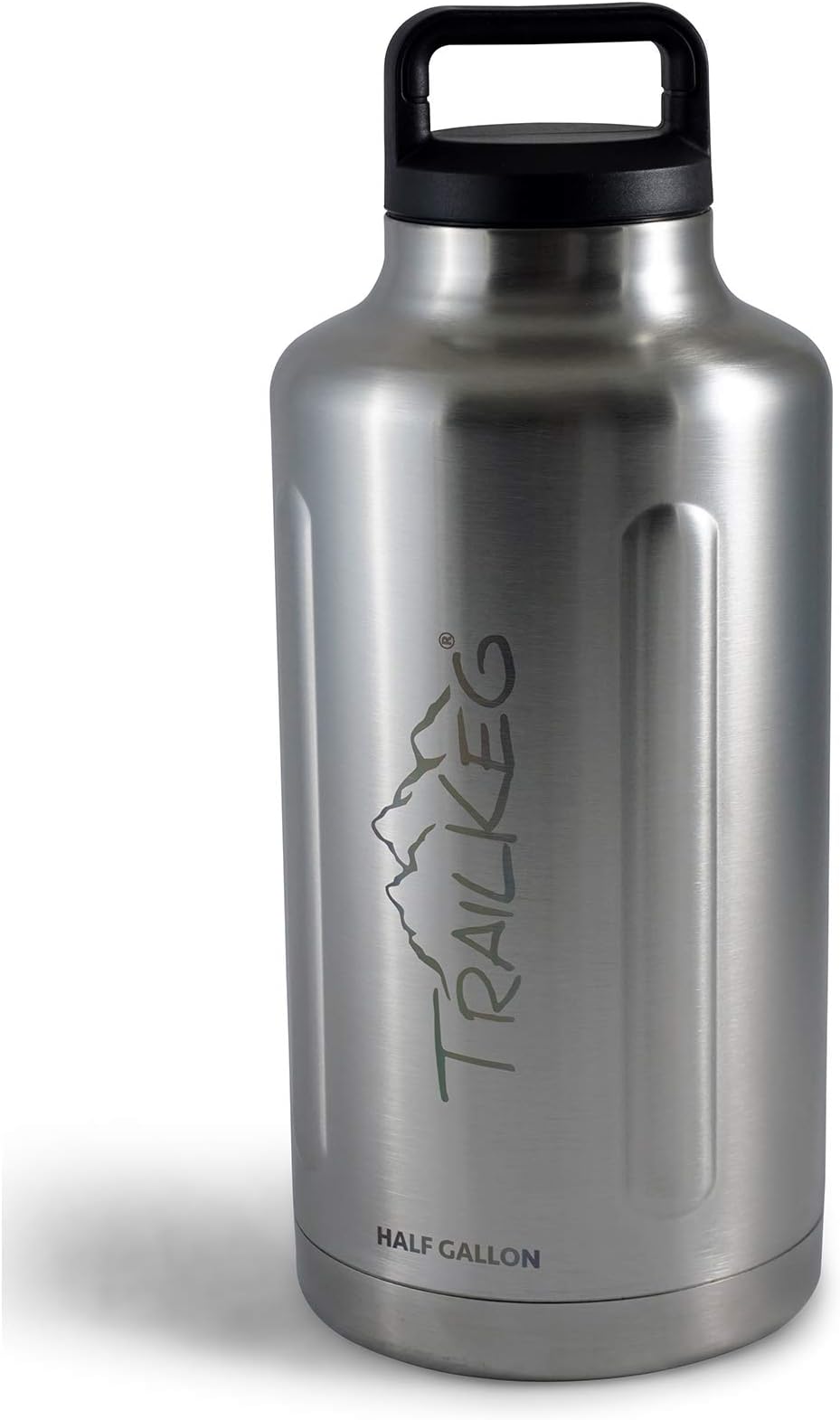 TrailKeg Half Gallon - 64oz Vacuum Insulated Bottle - Portable Stainless Steel Growler for Beer and Other Beverages - Keeps Drinks Cold for Up to 24 Hours - Double Sealing Lid with Easy-Carry Handle