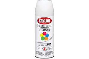 Krylon K05150207 ColorMaster Paint + Primer, Flat, White, 12 oz.