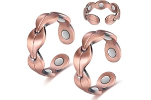 Cigmag 7X Copper Rings for Women - Pure Copper Ring - Adjustable with Present Box (2PCS)