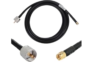 WIZACE 10 ft SMA Male to PL259 UHF S-MR240 Extension Cable (50 Ohm), Pure Copper Coaxial Cables for RF Applications,Antenna Analyzer,Handheld HAM & CB Radio,SWR Meter,Dummy Load