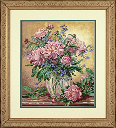 Dimensions(R) 12 Inch x14 Inch Counted Cross Stitch - Peonies & Canterbury Bells