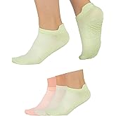 KEYUN Pilates Socks with Grips for Womens Athletic Gym Yoga Barre Dance Non Slip Skid Socks for Women