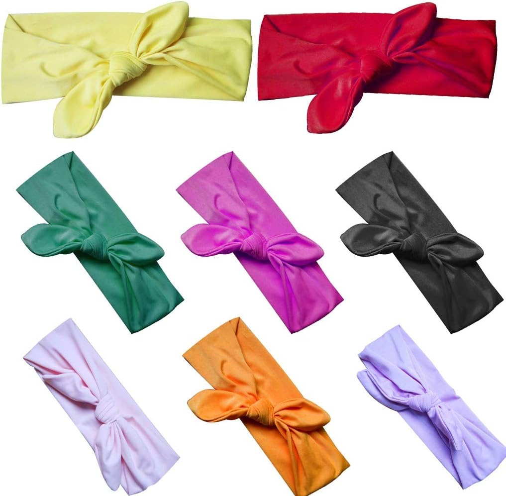 4PC Headbands for Girls Toddler Diadia Sweatband Band Bow Accessories Headwear Insulates and Absorbs Sweat, Head Bands for Baby (8pcs C)