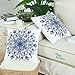 Pack of 2 CaliTime Cozy Fleece Throw Pillow Cases Covers for Couch Bed Sofa Vintage Mandala Snowflake Floral 18 X 18 Inches Navy Blue