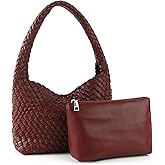 Handmade Woven Tote Bag - Women's Vegan Leather Shoulder Bag With Purses