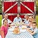 Barn Door Props, Fabric Red and White Wood Sign Backdrop Barn Door Photo Booth Barn Door Background for Barnyard Party Decorations, 63 x 52.4 Inch