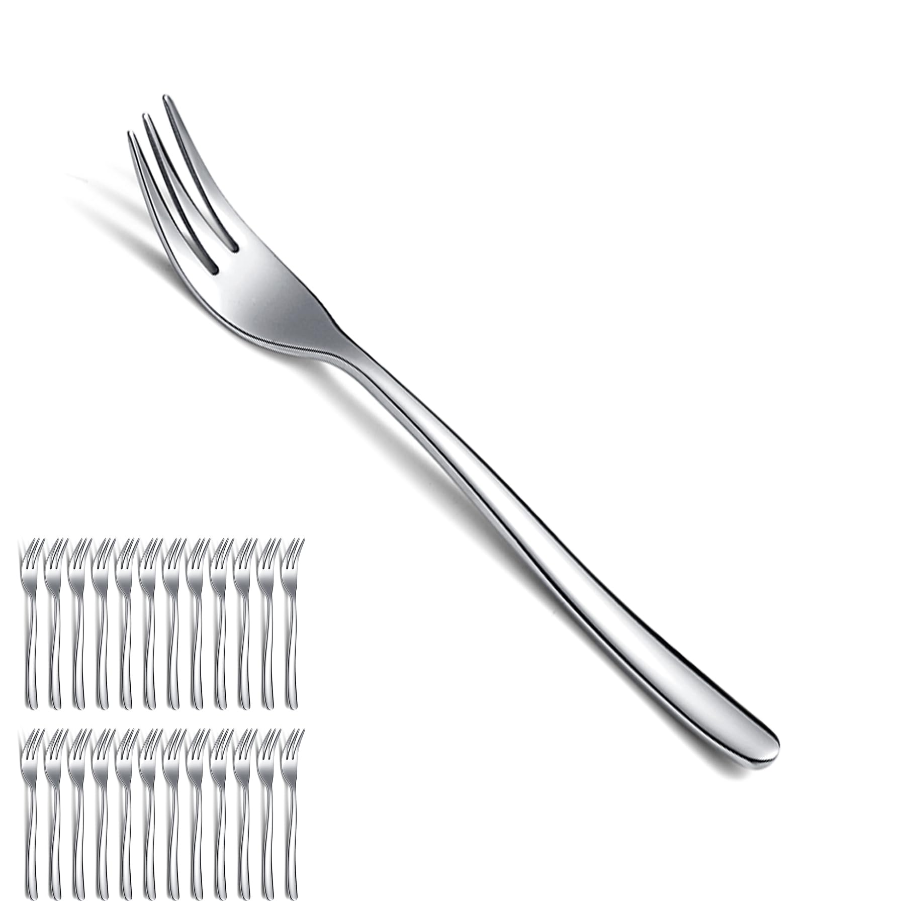 Kyraton Dessert Forks 24 Pieces 15.6cm Stainless Steel Cake Fork, Tea, Fruit, Pastry Forks Cutlery Set, Dishwasher Safe