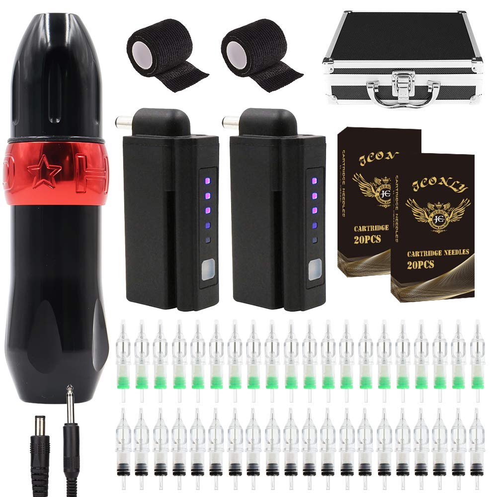 Jconly Tattoo Pen Kit Rotary Tattoo Pen Machine with 2
