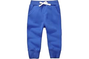 CuteOn Unisex Toddler Jogger Pants Kids Cotton Elastic Waist Winter Baby Sweatpants Pants 1-5Years