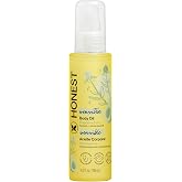 The Honest Company Body Oil, Hypoallergenic, Fragrance-Free, 4.0 fl oz | Nourishing Body Oil Soothes Baby's Skin, 4.0 Fl Oz. Vegan, Fragrance-Free, Hypoallergenic, Plant-Based. For Sensitive Skin.