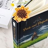 TUCEWP Crochet Bookmarks for Women Girls Kids Knitted Sunflower Book Mark for Book Lovers Coworker Bookish Birthday Graduation Gift for Her Him Unique Page Bookmark for Readers Christmas Easter Gifts