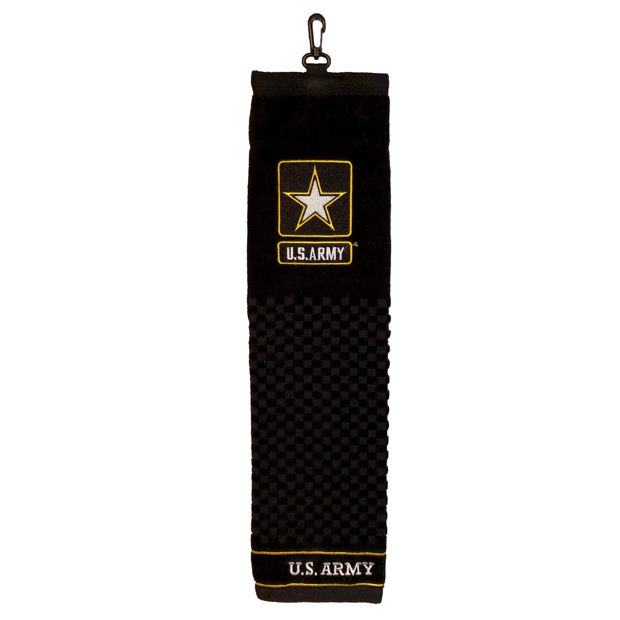 Photo 1 of Team Golf Military Army Embroidered Golf Towel Embroidered Golf Towel, Checkered Scrubber Design, Embroidered Logo