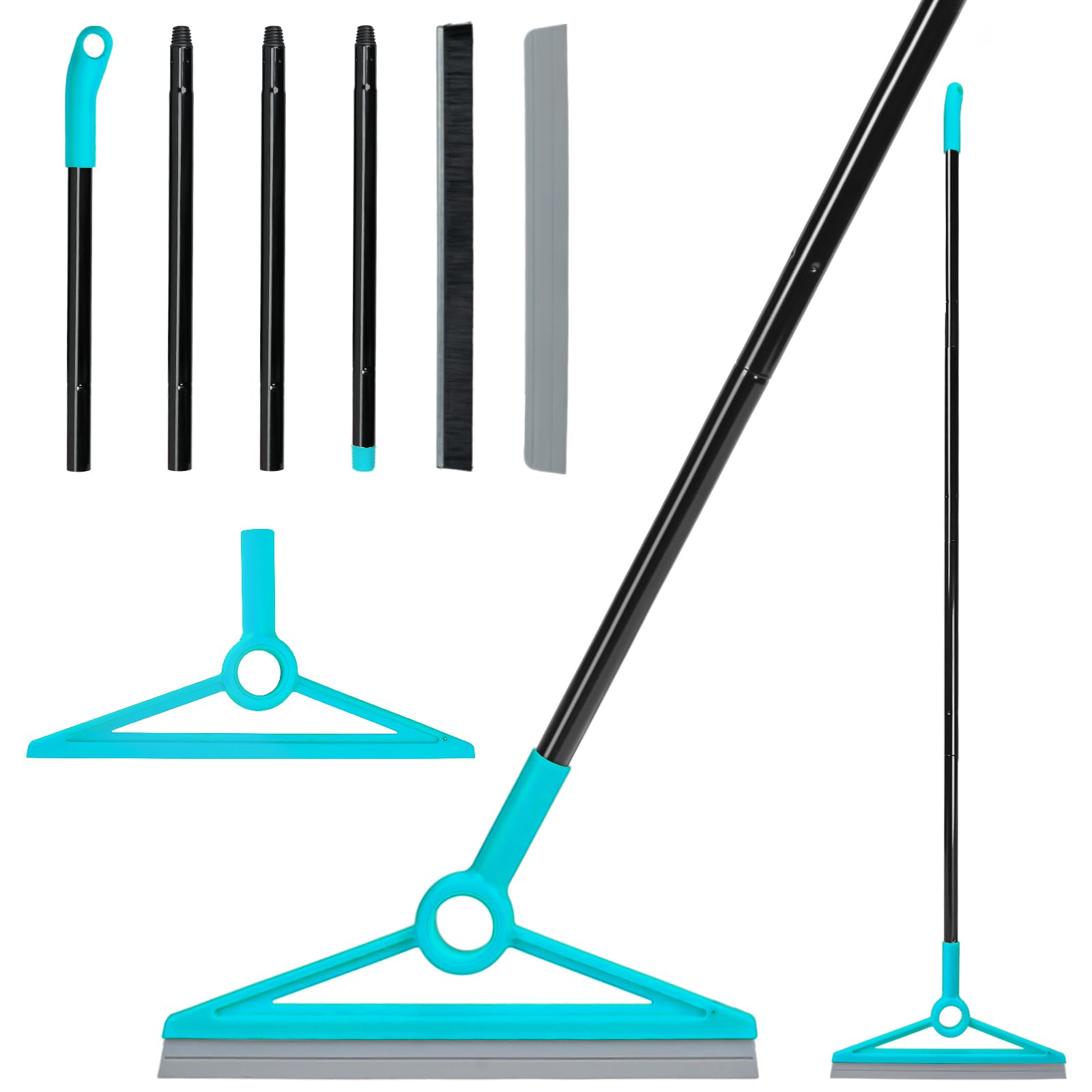 Photo 1 of MAVRIZ Air Broom for Dust, Hair, Liquids, Silicone Broom with Removable Rubber Strip and Brooms Bristle, Multifunctional Floor Squeegee for Indoor Cleaning