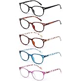 EFE Reading Glasses Readers for Women Ladies 2.5 Lightweight Full Frame Spring Hinge Eyeglasses 5 Pack (Mix Color, 2.50)