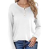 AURUZA Long Sleeve Shirts for Women Casual Tops Henley Shirts for Women Loose Fit Tunic Tops Fall Outfits Clothes