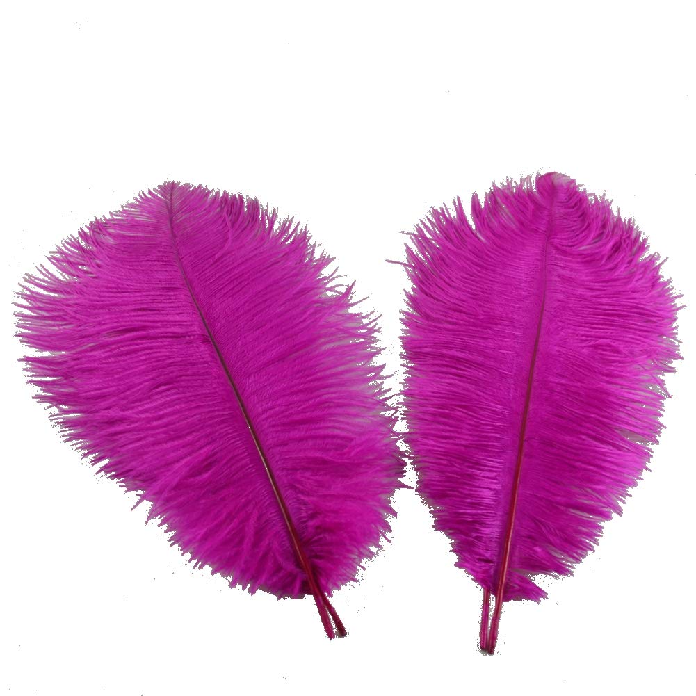 Sowder 5pcs Ostrich Feathers 16-18inch(40-45cm) for Home Wedding Decoration(fuchsia)